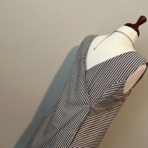 Firm Price— Piazza Sempione Italy Dress Layered Split Stripes 44 / 8